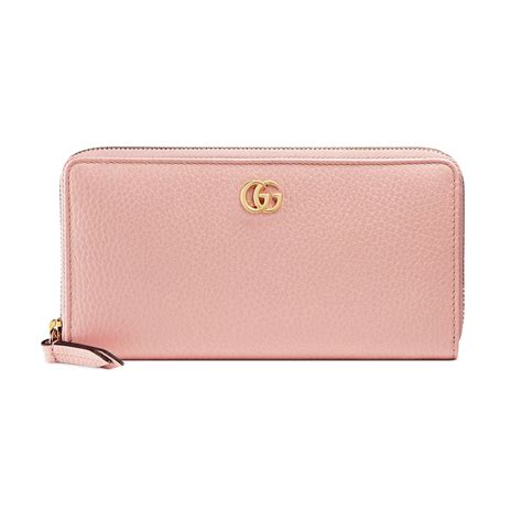 gucci women's pink swing leather zip three side wallet|Zip around wallet with Gucci script in pink leather .